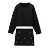 2025 Spring Women's European & American Fashion Long Sleeve Sweatshirt and Skirt Set