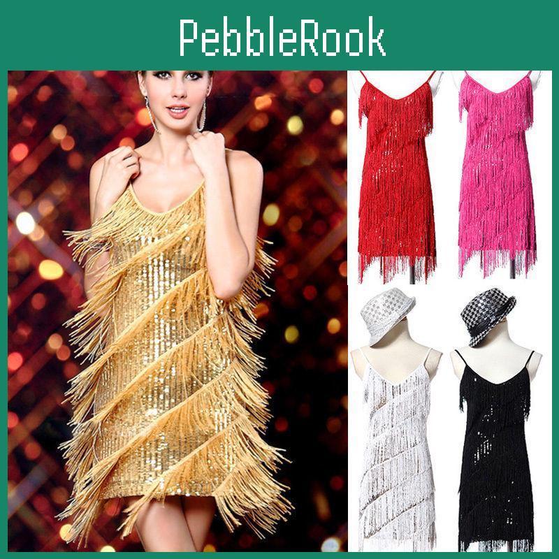 Sexy Sling Women Dress Latin Sequin Fringe Tassel Short Bling Evening Party Night Club Dress