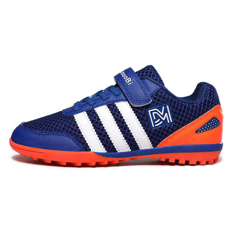 2025 new boys football shoes TF broken nails children students girls Velcro mesh grass training shoes
