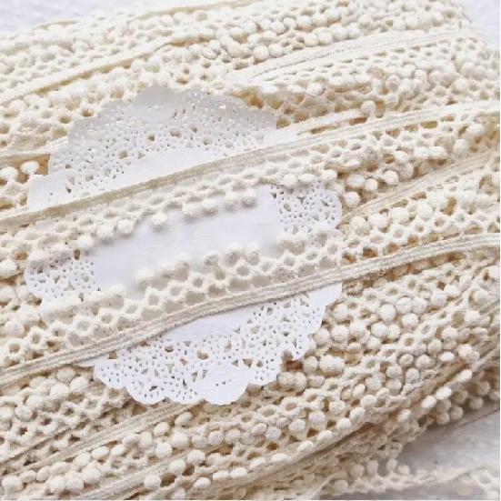 5 Meters High Quality Cotton Embroidered Floral Lace Trim Ribbon Handicrafts DIY Sewing Craft Clothing Garment Accessories 1.9cm
