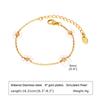 Jewelry Stainless Steel Green Beads Flower Imitation Pearl Bracelet Necklace Gold Ladies