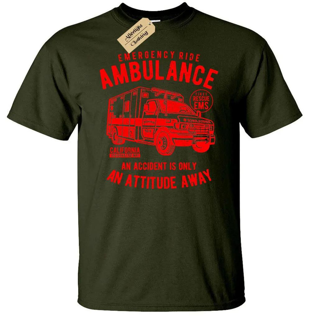 Ambulance Urgence Trajet Paramédical EMS Cadeau T-shirt Homme Été Coton Manches Courtes Col Rond T-shirt Unisexe Nouveau S3XL