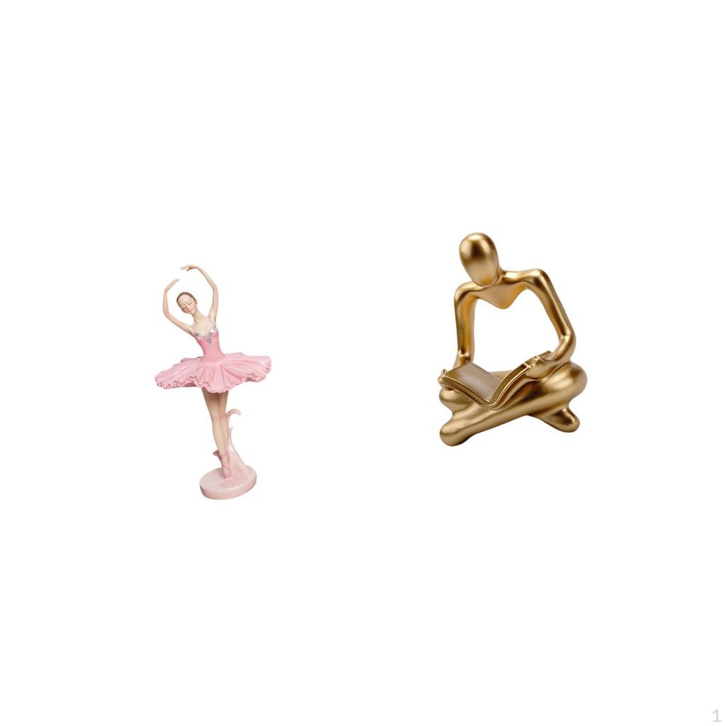 Ballerina Figurine Resin Girl Sculpture Creative Abstract Thinker Statue Craft Novelty Souvenir