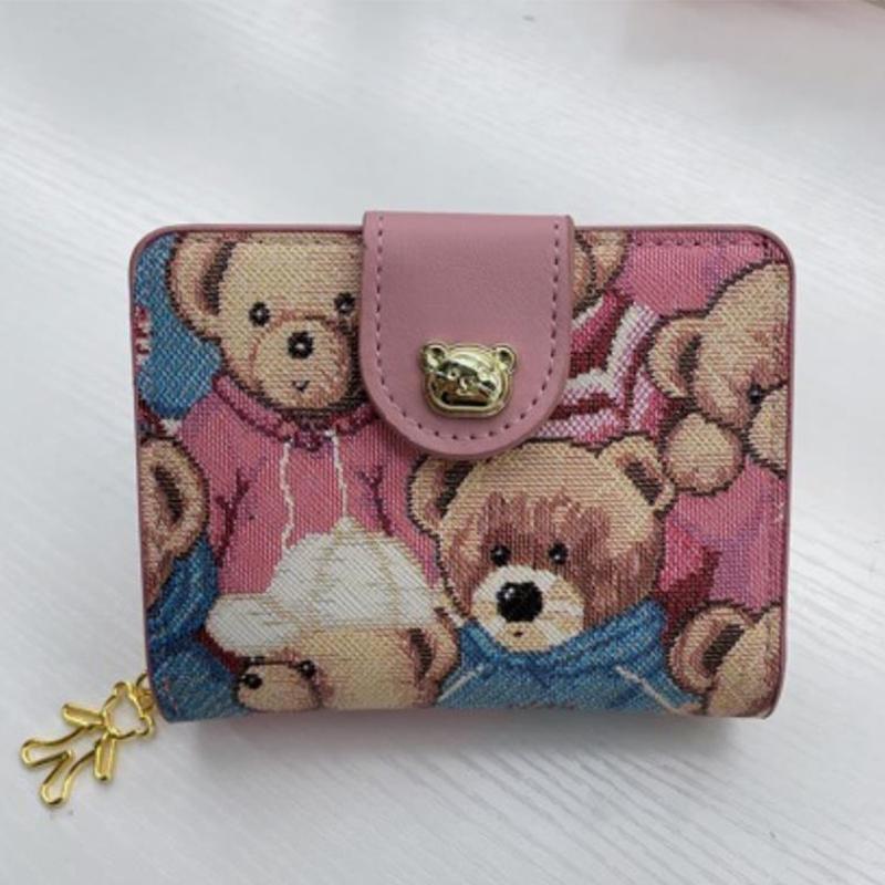 Cute Little Bear Shape Women'S Wallets Trend Zero Wallet Zipper Multi-Card Bit Purse