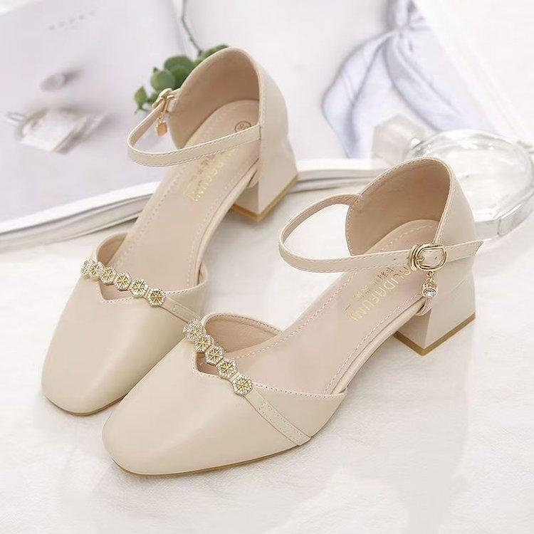 Sandals Female 2025 Spring and Summer New High Heels Summer Fashion Outer Wear Women's Shoes with Skirts Student Non-slip Fairy Single Shoes