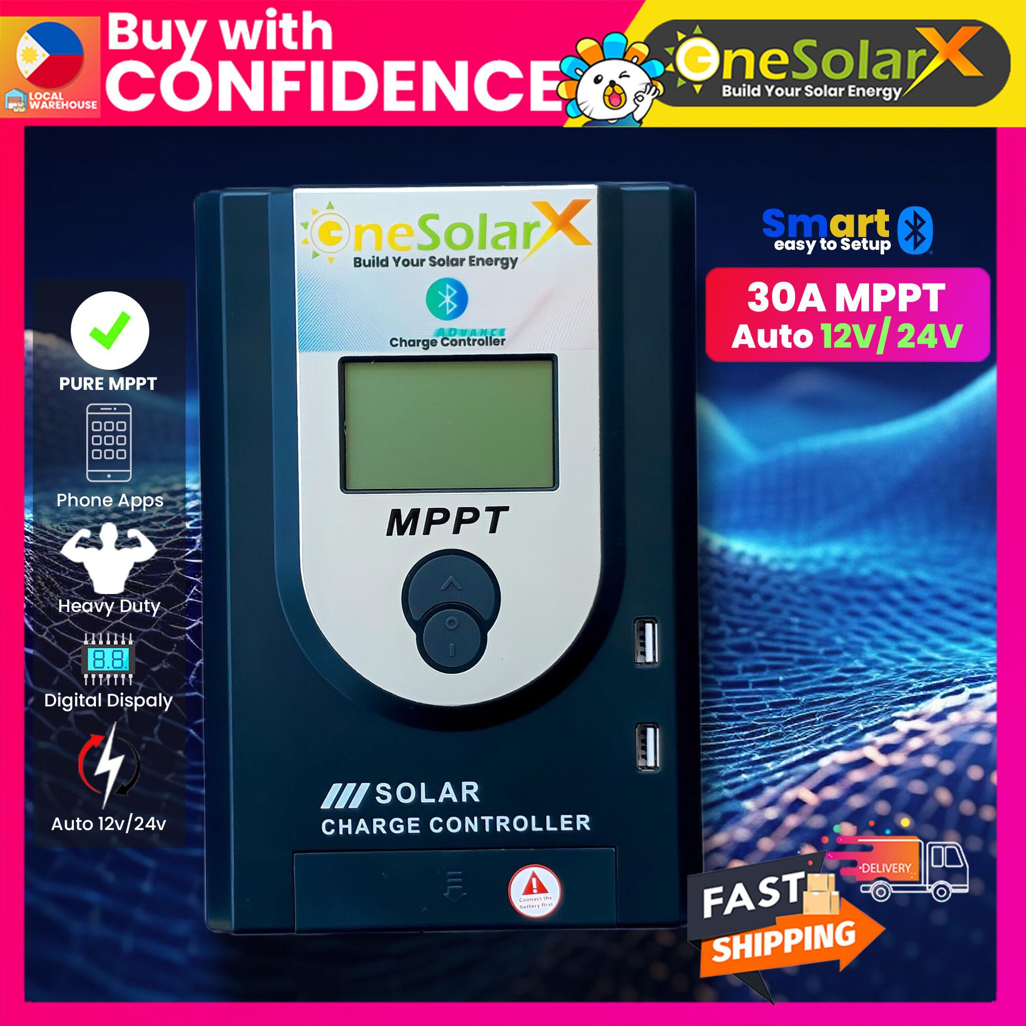 

MPPT Solar Charge Controller OneSolarX 30A 40A 60A Auto 12V/24V Bluetooth MPPT Battery Compatible Li, AGM, Gel, Liquid 30A
