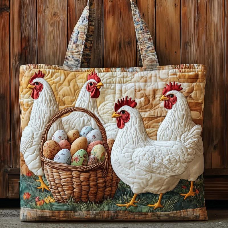 Chick Print Quilted Tote Bag Crossbody Medium Size Street Style Daily Use