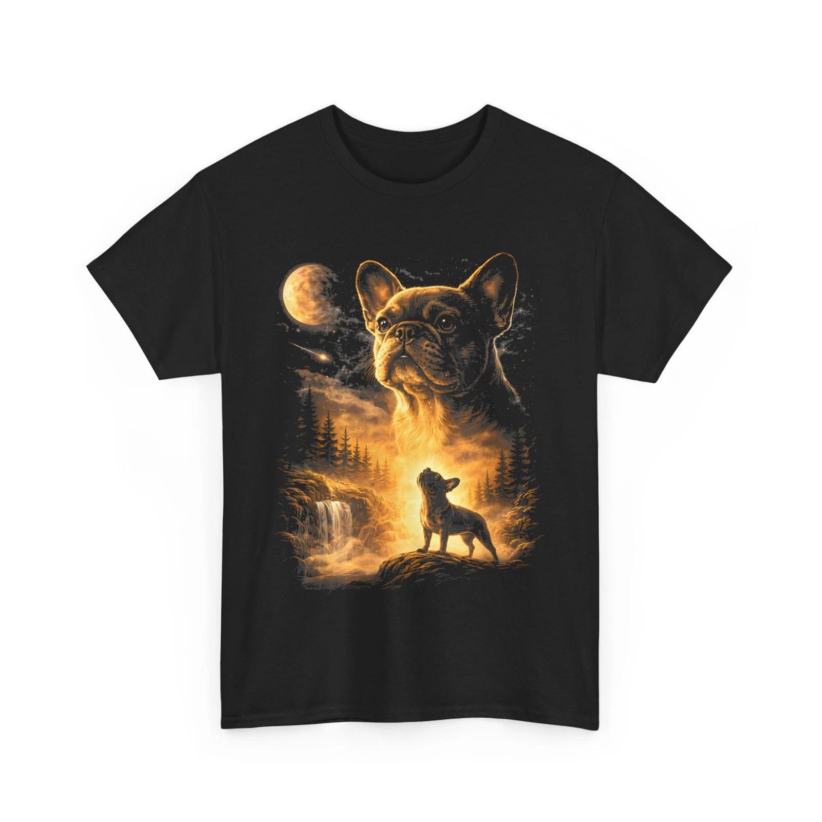 French Bulldog Howling to The Moon Meme 90s Animal Graphic T-Shirt S