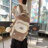 Simple Blocked Color Letter Rabbit Ear Decoration Student Casual Backpack
