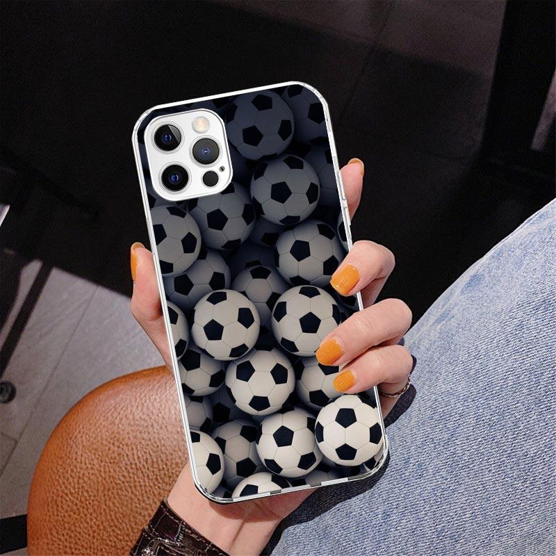Football Soccer Ball Design Phone Case For iPhone 17 Air 16 Pro Max 16E 15 + 14 Plus 11 12 13 Mini 7 8 SE Gift Print Cover Funda