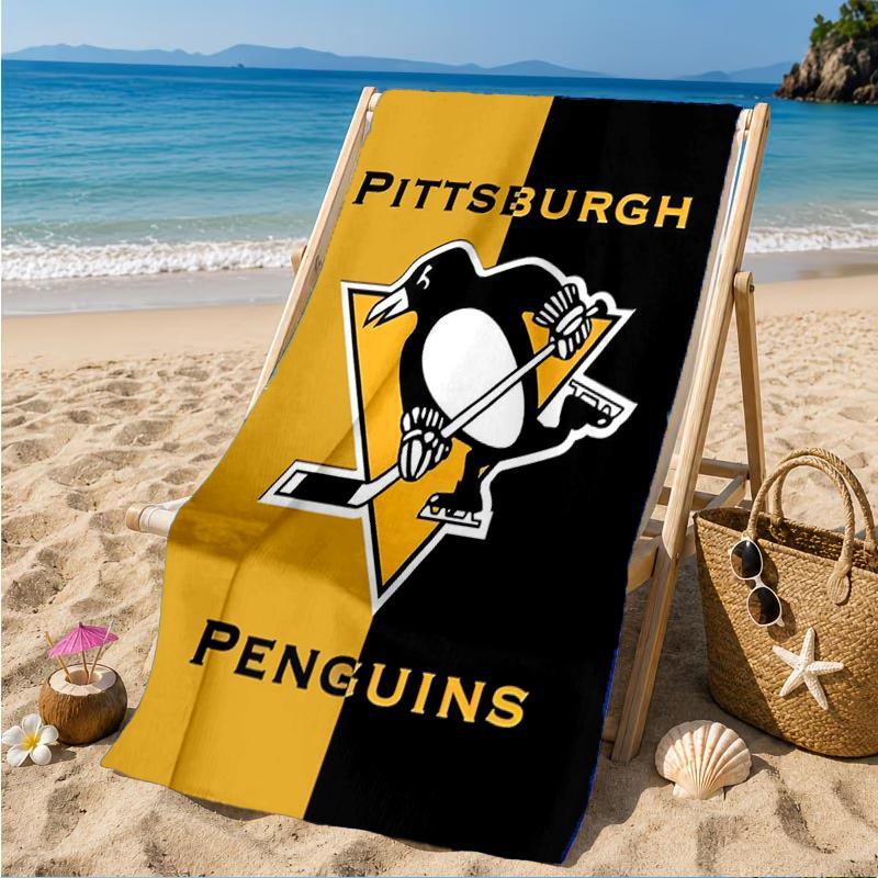 Pittsburgh Penguins Hockey Team Beach Towel, Super Soft Microfiber, Perfect Gift for Her/Him, Birthday, for Pool, Beach, Travel, Decor Beach Party