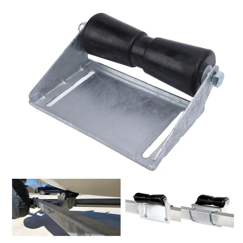 Heavy Duty Boat Trailer Rollers with Bracket Galvanized Steel Rubber Keel Effort Saving Assembly Kit for Smooth Watercraft Trans