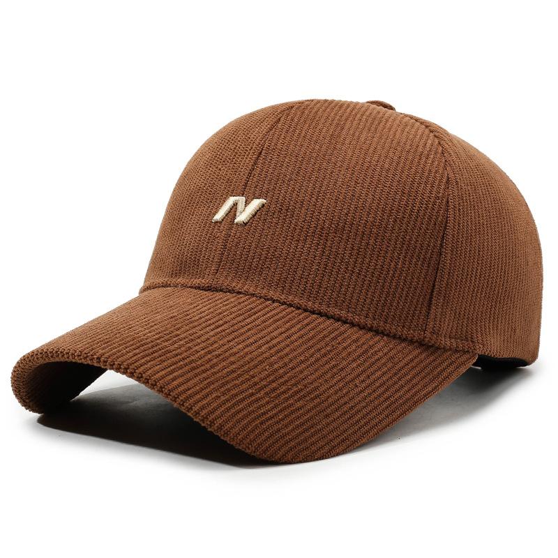 

Corduroy Baseball Cap Men s Cap Women s Warm Hat коричневый