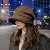 Small Face Big Head Circumference Hat Women's Autumn and Winter New Stacking Hat Cold-proof Velvet Octagonal Hat Versatile Bucket Hat