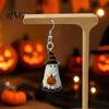 Cartoon Ghost Jewelry Cute Earrings, with Pumpkin Wizard Hat Decor, Holiday Themed Halloween Drop Lightweight Acrylic Pendant Party Earrings