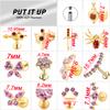 PUTITUP Official F136 High-Quality Titanium Alloy Zirconia Stud Earring Set Fashion Ear Cartilage Lip Stud Body Piercing Jewelry