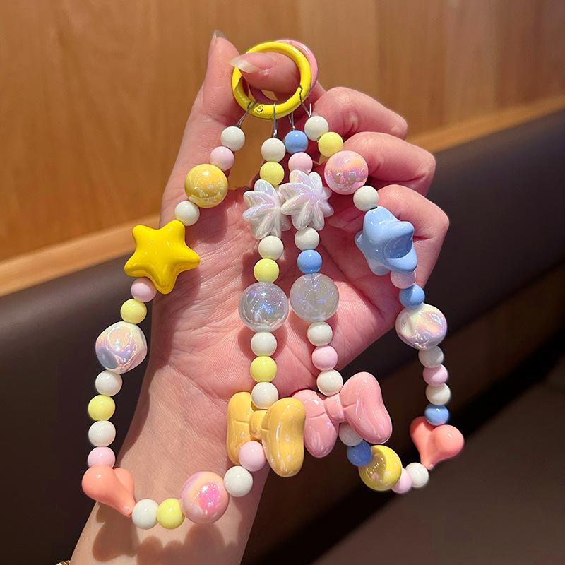 Diy Fashionable Small Fresh Mobile Phone Chain Anti-Lost Mobile Phone Case Pendant Beaded Bracelet Exquisite Girls Ccd Pendant