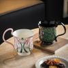 De'ou Xingguang Vintage Floral Ceramic Coffee Mug 350ml