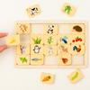 Holz-Zahlen- und Tier-Zuordnungs-Puzzleblöcke für Kinder zum frühen Lernen