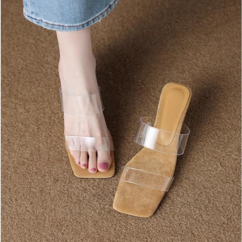 Fashion Summer Women Pumps Sandals PVC Jelly Slippers Open Toe High Heels Women Transparent  Slippers Shoes Heel Clear Sandals