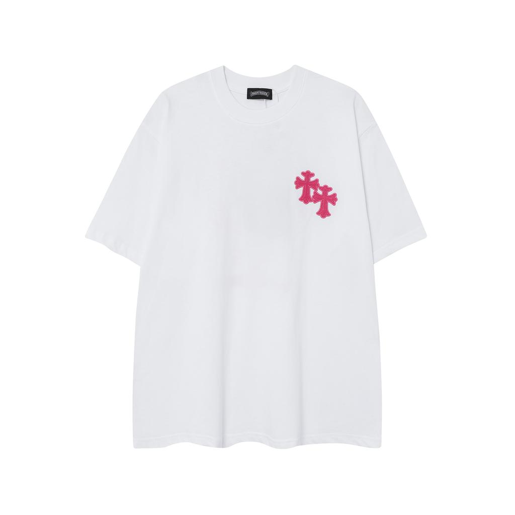 9988 CHROME HEARTS 2025 Summer New High Quality Cotton Round Neck Loose Large Size Men's and Women's T-shirt Couple T-shirt