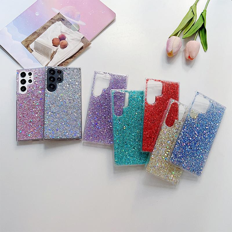 For Korea for Samsung S24ultra Mobile Phone Case Glue Glitter Sequin S25plus Soft Case A16 Fashion S23