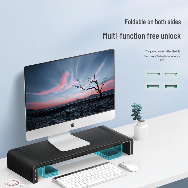 Llano Adjustable Monitor Riser with USB Hub