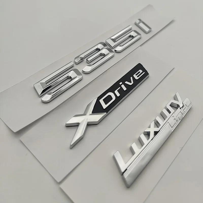 ABS 3D Chrome Car Trunk Letters 528i 535i 540i Luxury Line Xdrive Emblem Logo Sticker For BMW E60 E34 F10 G30 E39 Accessories