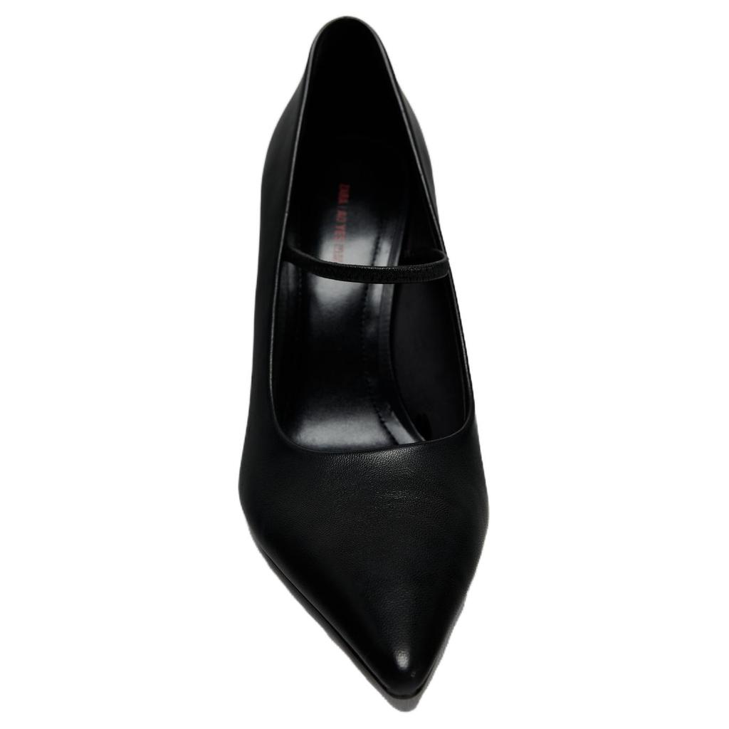 Zara AO Yes X  Sheepskin Leather Elegant Versatile High Heels Women Shoes Black 11817510-38
