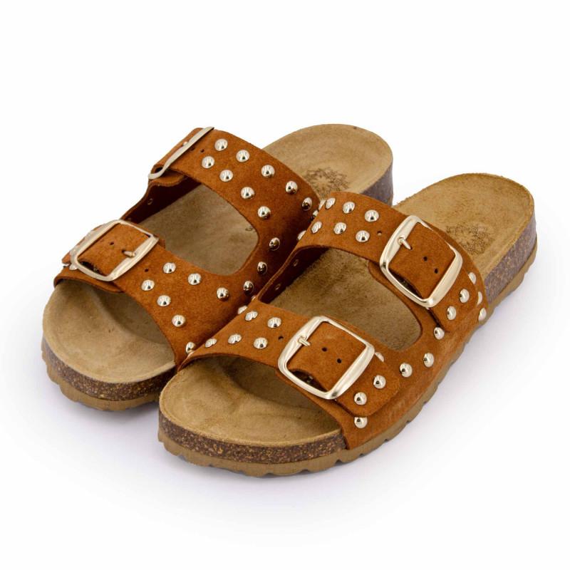 Mules suede boucle effet clou Femme I AM