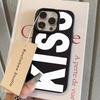 Personalized English Letters Kiss Lychee Grain Phone Case for iPhone 17 AIR 16 15 14 13 12 11 PRO MAX PLUS Y2K Shockproof Cover
