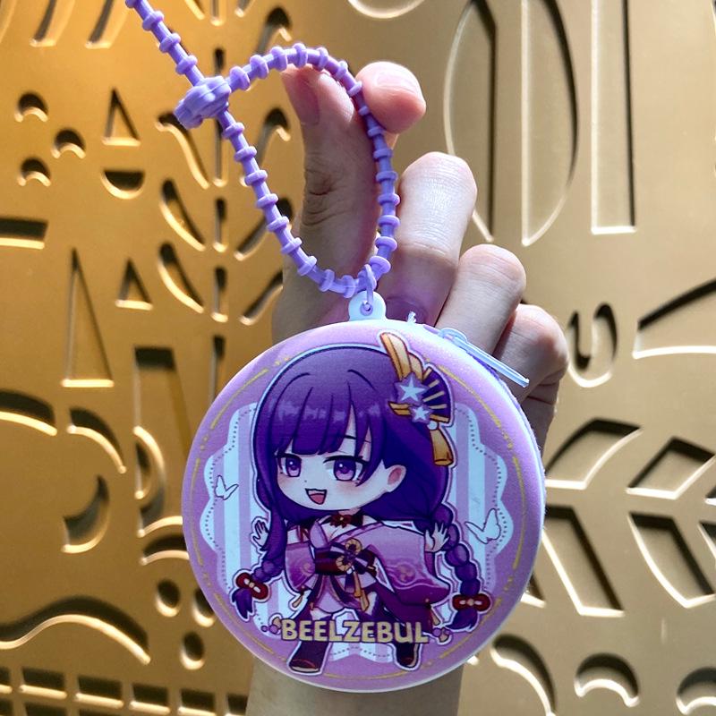 Genshin Anime Münzaufbewahrung & Schlüsselanhänger Anhänger Geschenkset