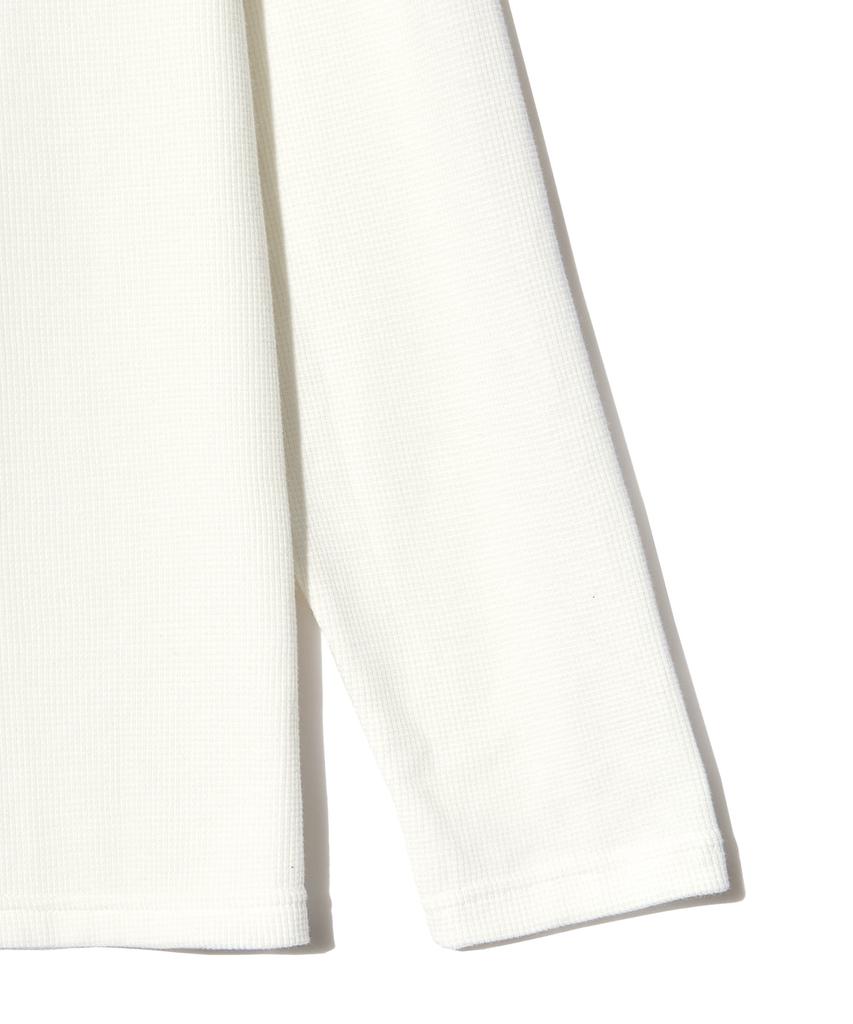 PEACE MAKER Flower Off-Shoulder Waffle Ls (White)