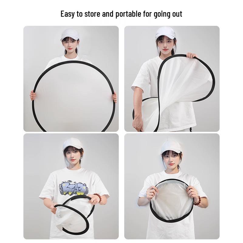 Portable 5-in-1 Photography Reflector for Studio and Live Streaming - Foldable Universal Lighting for Portraits and Still Life.