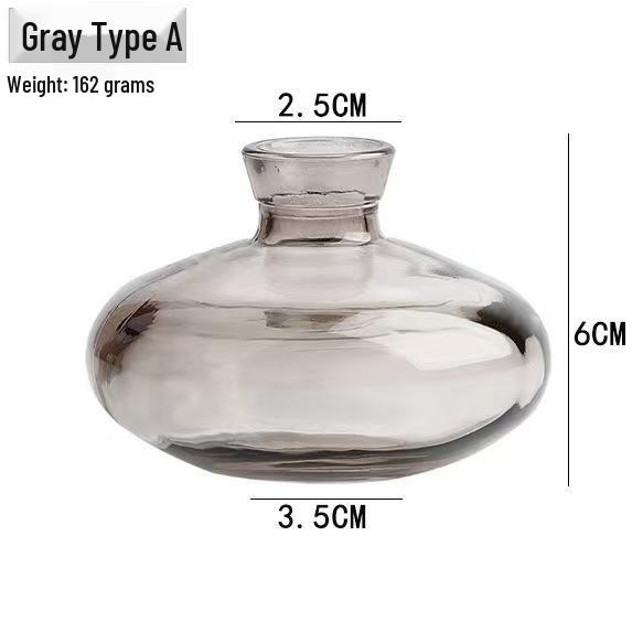 Lux Mini Colored Glass Vase Set for Hydroponic Flowers - Transparent Decorative Ornaments for Living Room