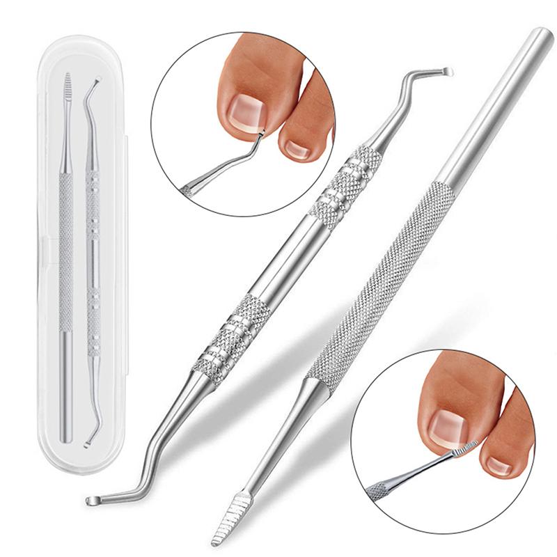 2Pcs/set Ingrown Toe Nail Lifter Nail File Single End Foot Pedicure Tools