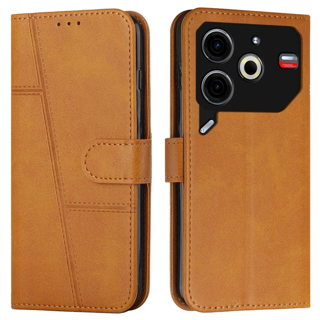 For TECNO Pova 6 Neo Case Magnetic Clasp Stand Leather Phone Cover Line Decor