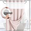 Double Layer Grommet Shower Curtain Bathroom Waterproof Mold‑Resistant Toilet Partition Curtain