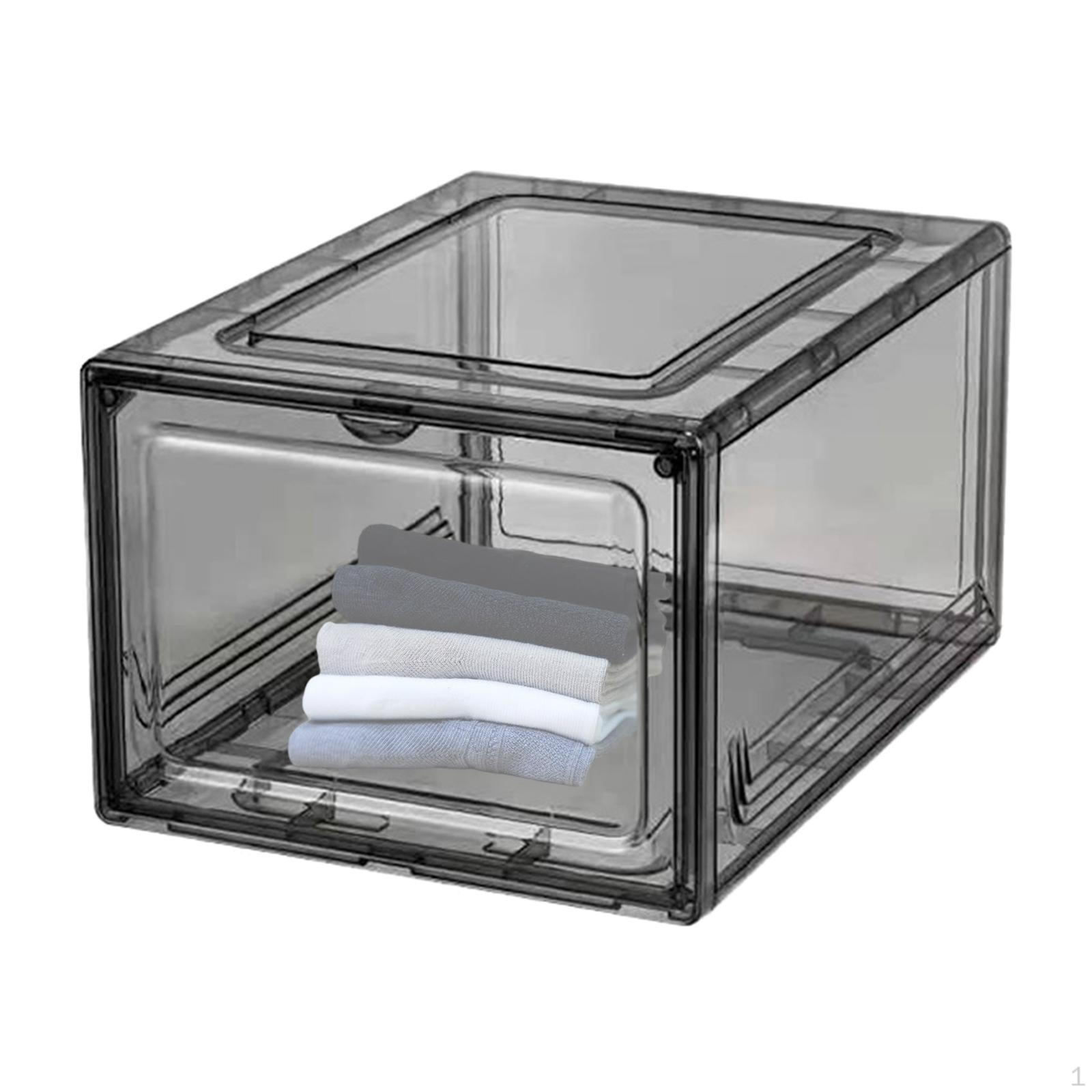 Boot Boxes Drawers,Foldable Saving Container Bin Figures,,Heels Gray Side Open