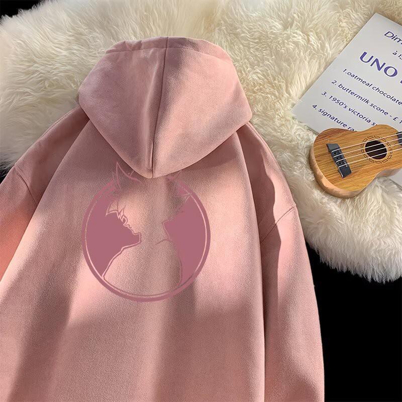 Unisex Heavyweight Fleece Hoodie With Letter Print Soft Suede-like Fabric Oversized Fit Winter Streetwear