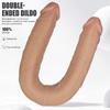 Double-Ended Dildo Silicone Realistic Vibrating Anal G-spot Toy for Women Gay Couples