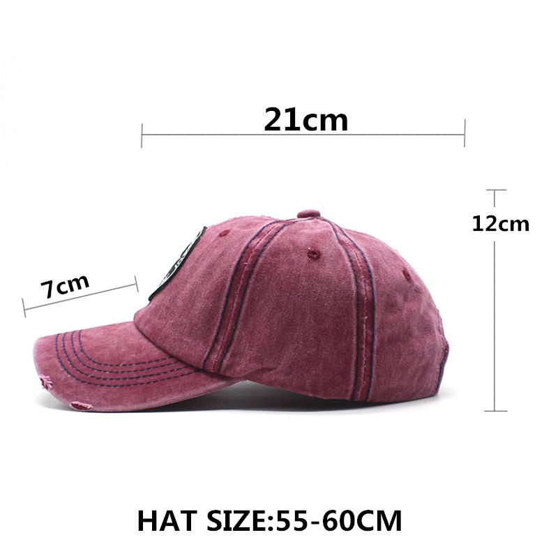 Summer Washed Pentagram Baseball Cap Retro Denim Ripped Cap Outdoor Casual Sunscreen Visor