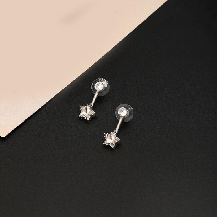Glittering Star Design Stud Earrings Long Lasting Shine Zinc Alloy Jewelry For Sensitive Ears