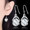 Retro Chinese Style Water Drop Earrings with Cat's Eye Pendant