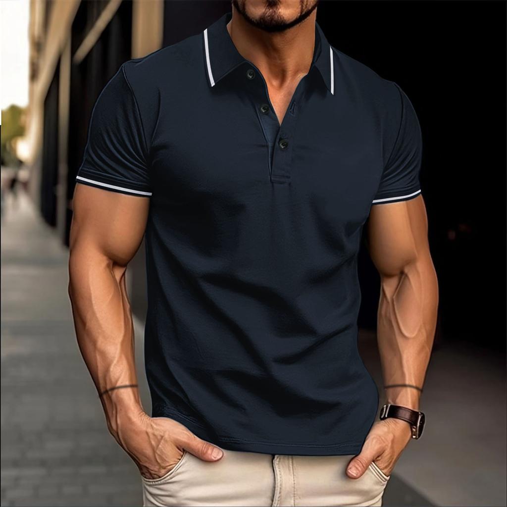 Cross-border men's clothing new lapel men's casual fashion short sleeves
