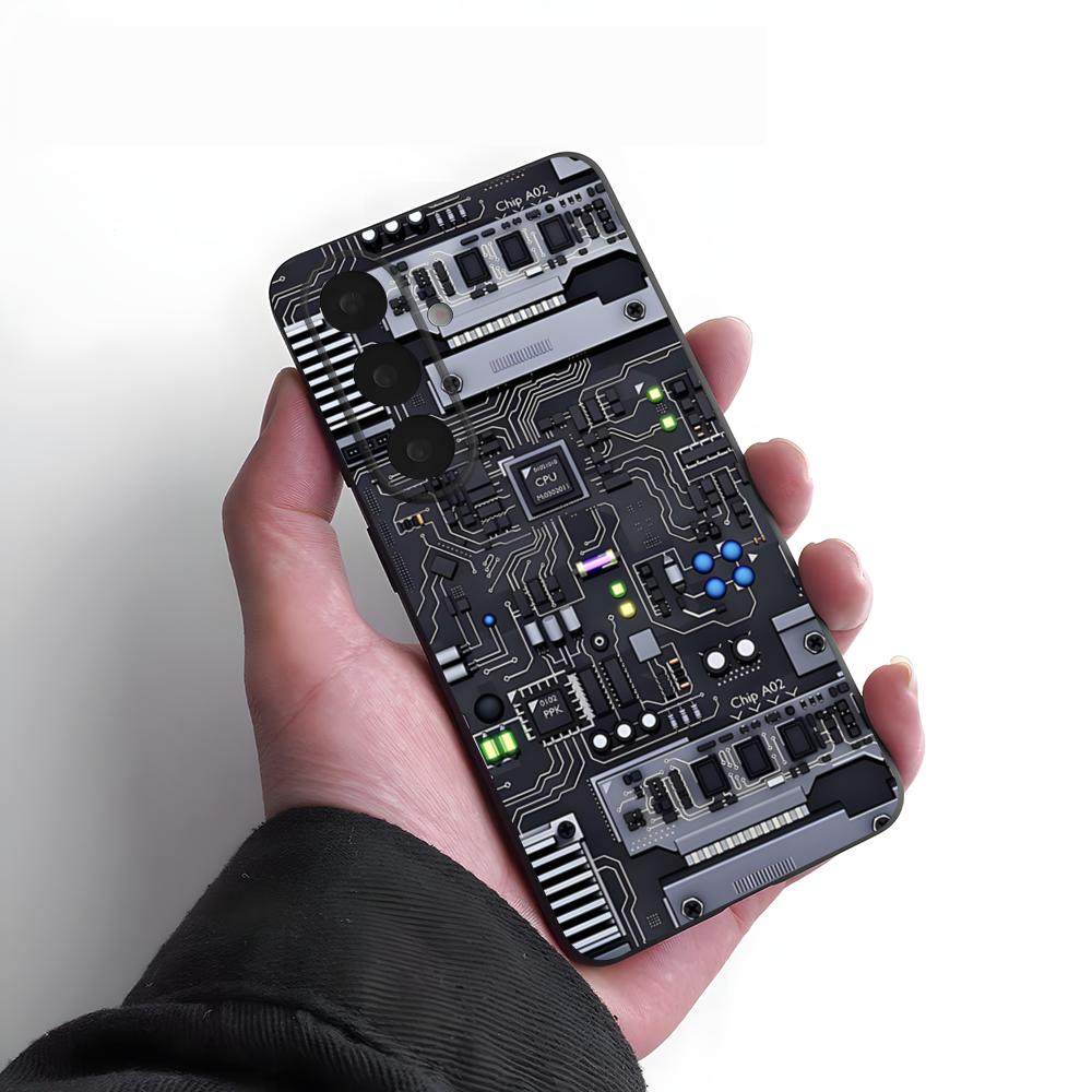 Creative Circuit Board Phone Case For Samsung S26 S25 Plus S20 S20 Plus S22 Ultra S23 FE S21 Plus S21 Ultra Soft Cover