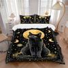 3pcs Black Cat Moon Night Duvet Cover Set, Cover For Bedroom Guest Room (1 Duvet Cover + 2 Pillowcase, Without Quilt),  Yy250922224