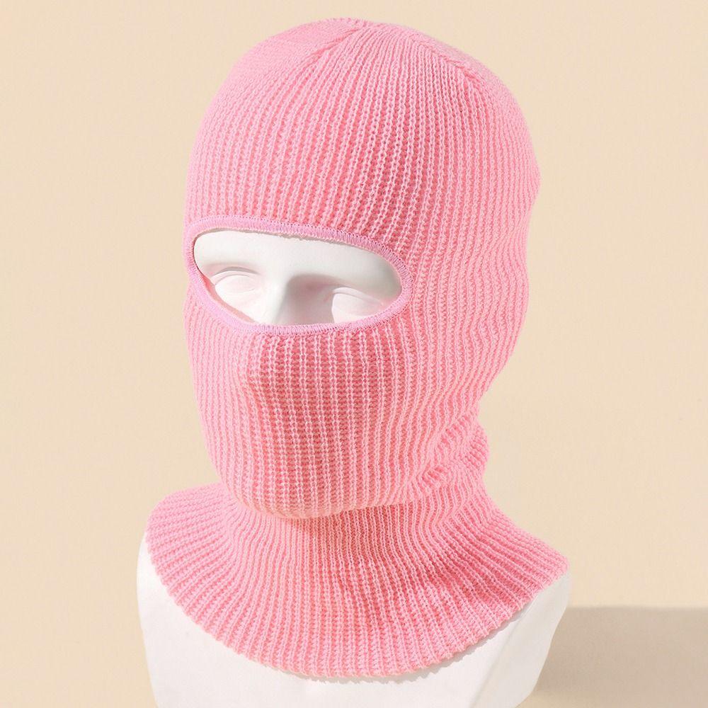 Scarf Ear Protection 1-Hole Skullies Knitted Hats Women Winter Cap Full Face Cover Men Beanies Hat