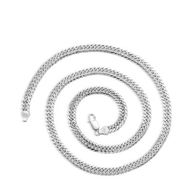 Luxury 100% 925 Sterling Silver Classic Chain Necklace For Men Fine Jewelry Length 50cm Necklaces Width 4/5/6mm Necklace