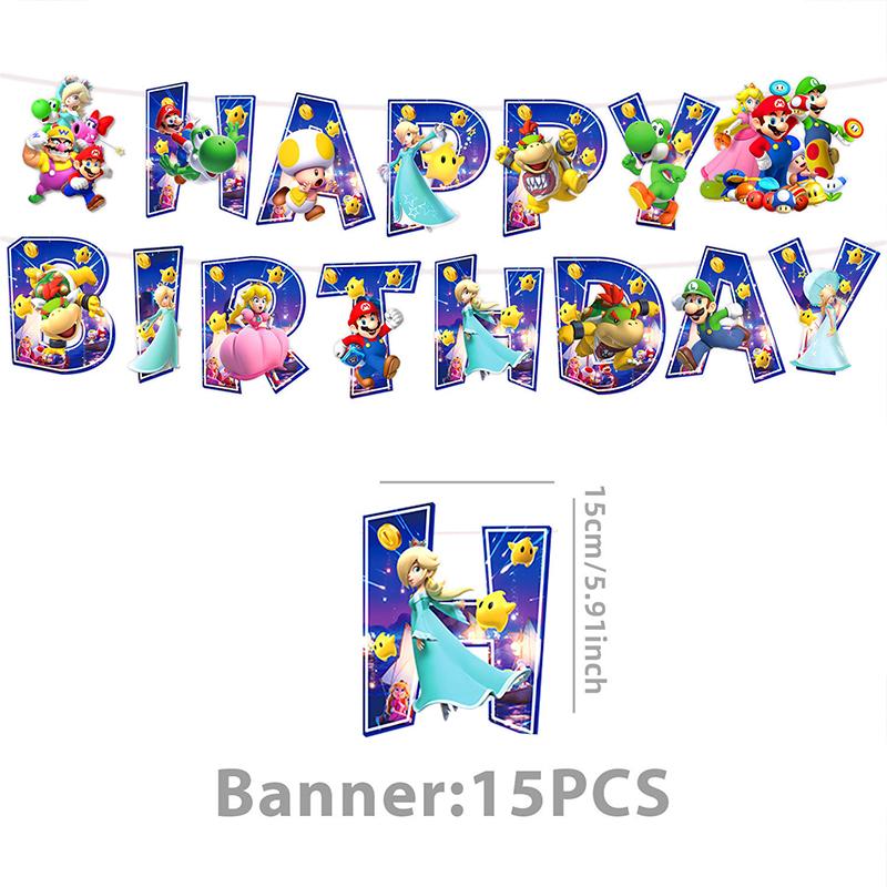 Anime Super Mario Bros Geburtstagsparty Dekoration Mario Luigi Einweggeschirr Tischdecke Serviette Teller Geschenktüte Partyzubehör
